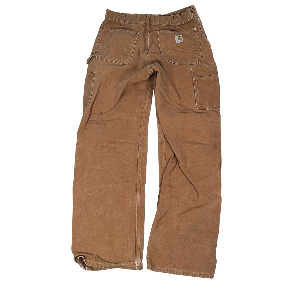 Carhartt B01-M Double Knee Duck Canvas Work Pants Brown Mens 34x32 Loose Fit USA - Picture 2 of 15
